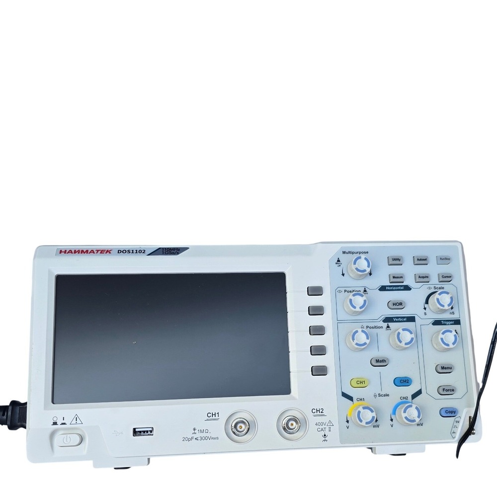 Hanmatek DOS1102 Digital Storage Oscilloscope 110MHz 2 Channel 1GSa/s White cord